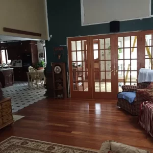 kitchen and sun room