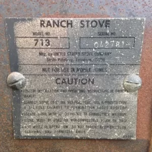 713 Ranch Stove Name plate