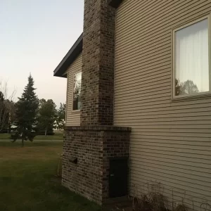 Exterior chimney and wood box