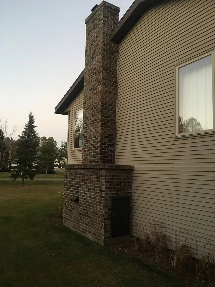 Exterior chimney and wood box