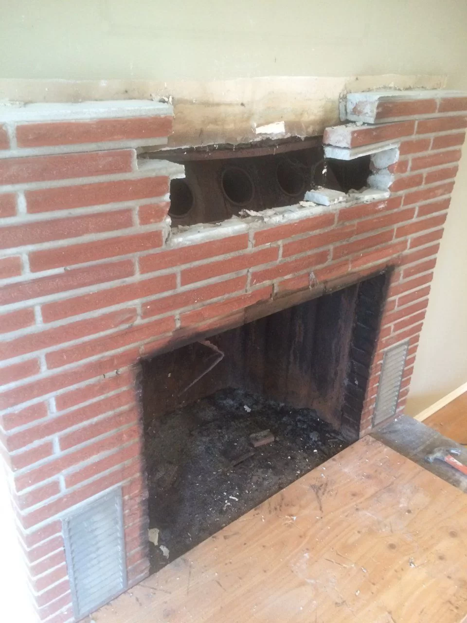 fireplace remodel start