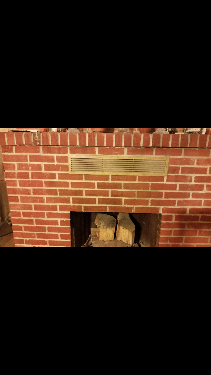 Front  of fireplace