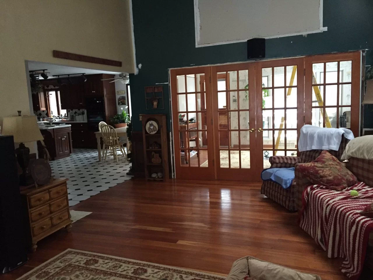 kitchen and sun room