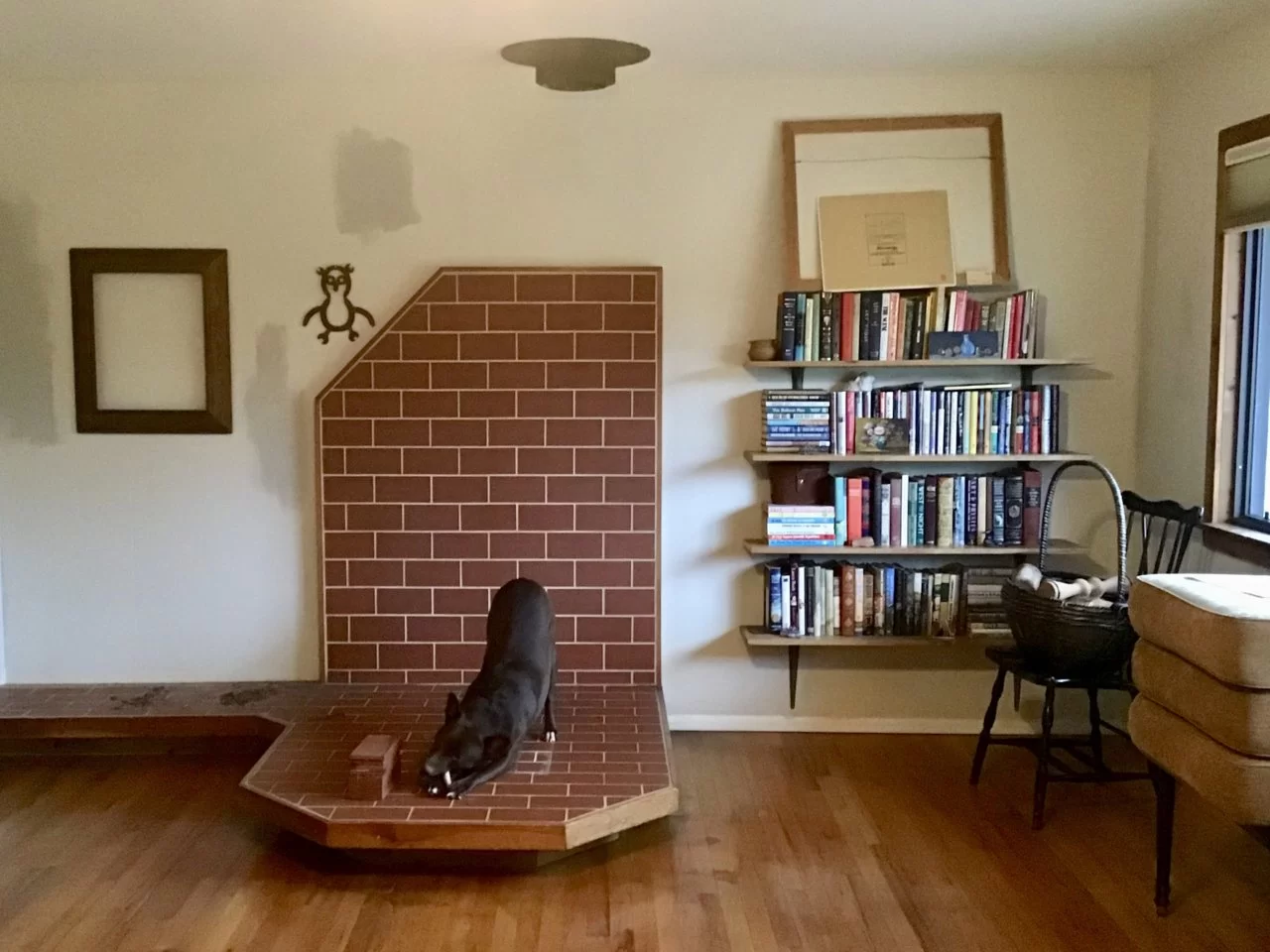 Old hearth and a dog