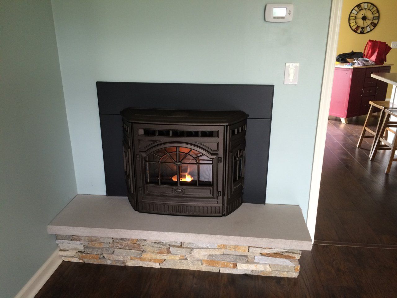 Pellet stove installed and tested