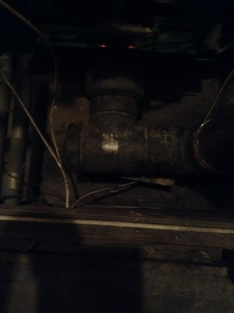Black Stove Pipe Cleanout Tee with Crimp in Middle Section