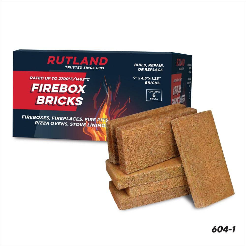 Rutland 4.5 in. x 9 in. x 1.25 in. Fire Brick (6 per Box) 604