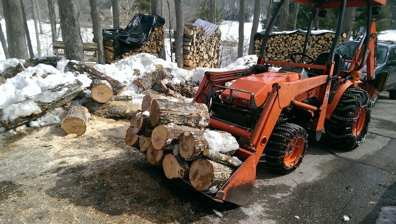 Dug wood out of the snow piles