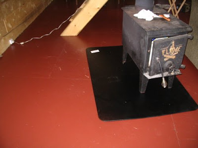 stove on painted concrete floor danger?