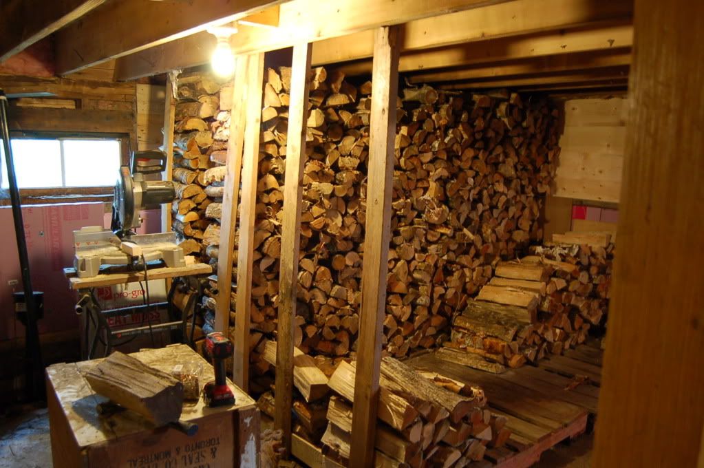 indoor wood storage.