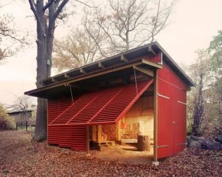 Rustic woodshed build