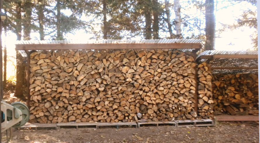 piling wood to season