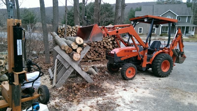 Dug wood out of the snow piles