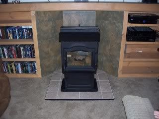 [Hearth.com] Built a New Mantel over pellet stove.