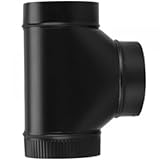 [Hearth.com] Black Stove Pipe Cleanout Tee with Crimp in Middle Section