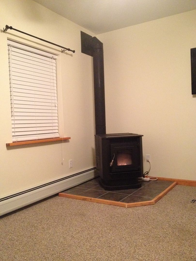 Pellet stove vent near propane standby whole house generator