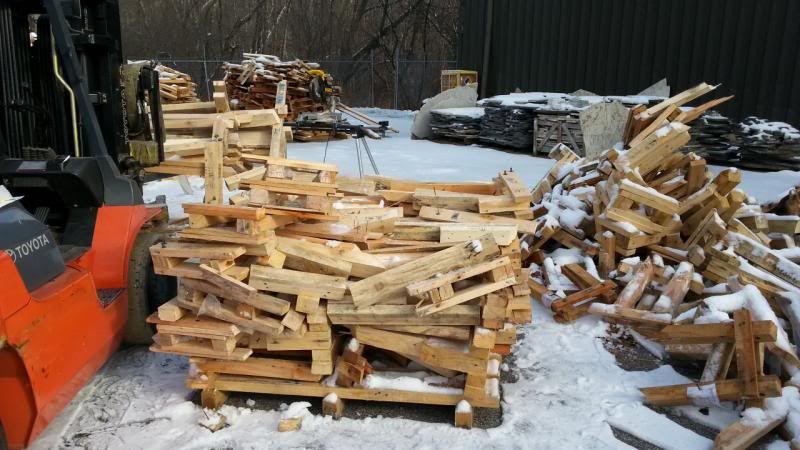 Mother load of hardwood pallets