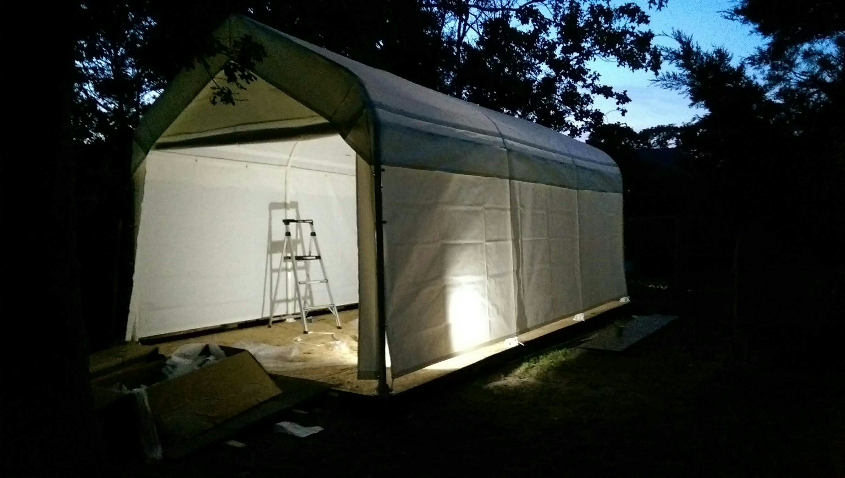 Carport woodshed.