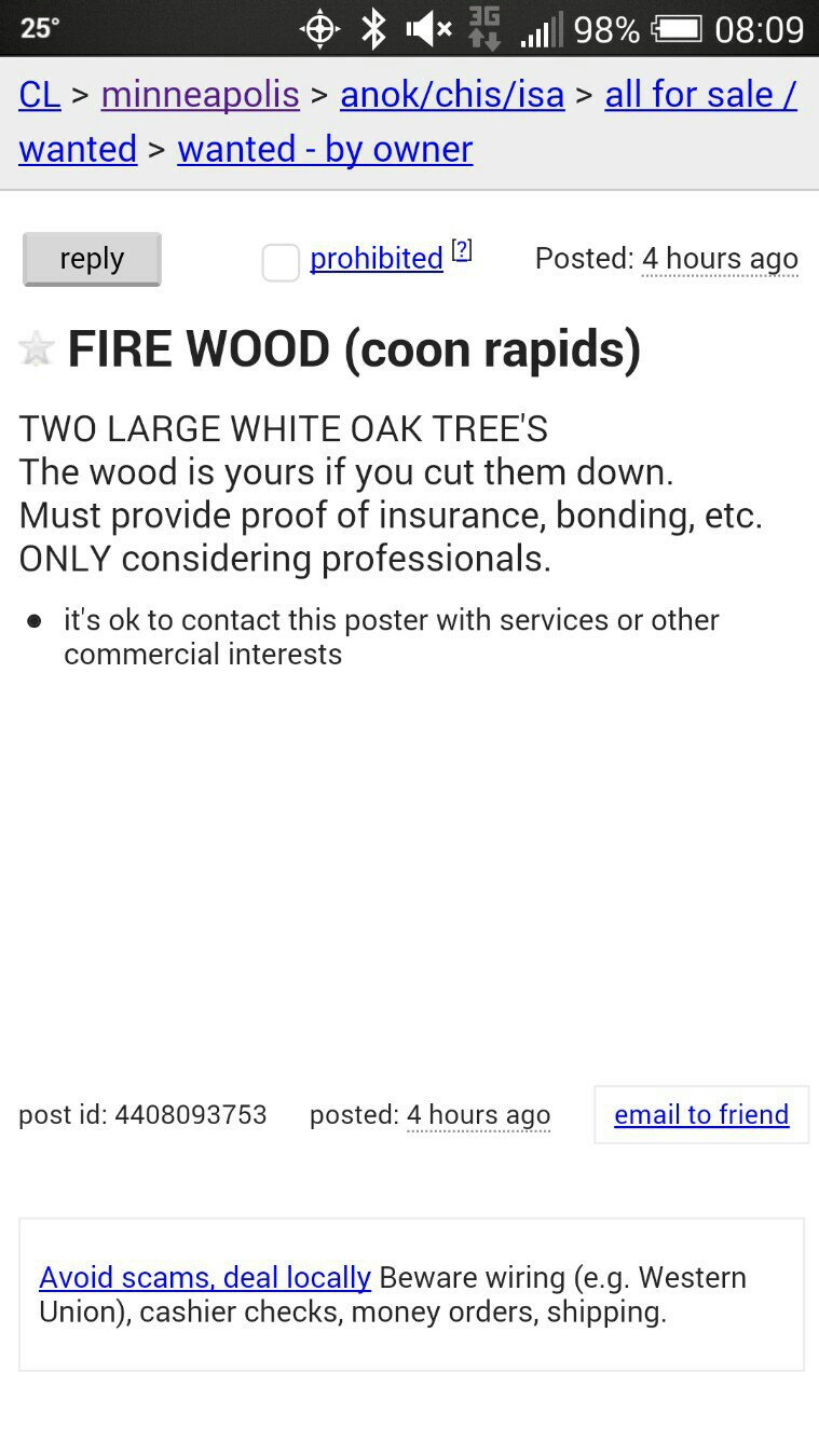 Craigslist laugh of the day.....