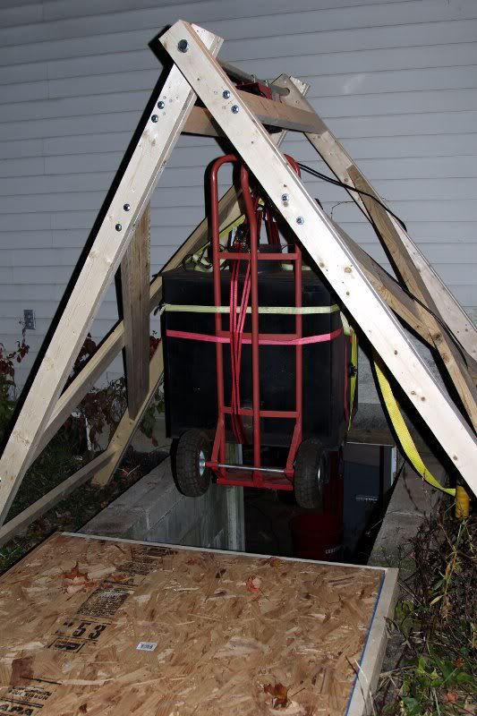 Old stove into basement