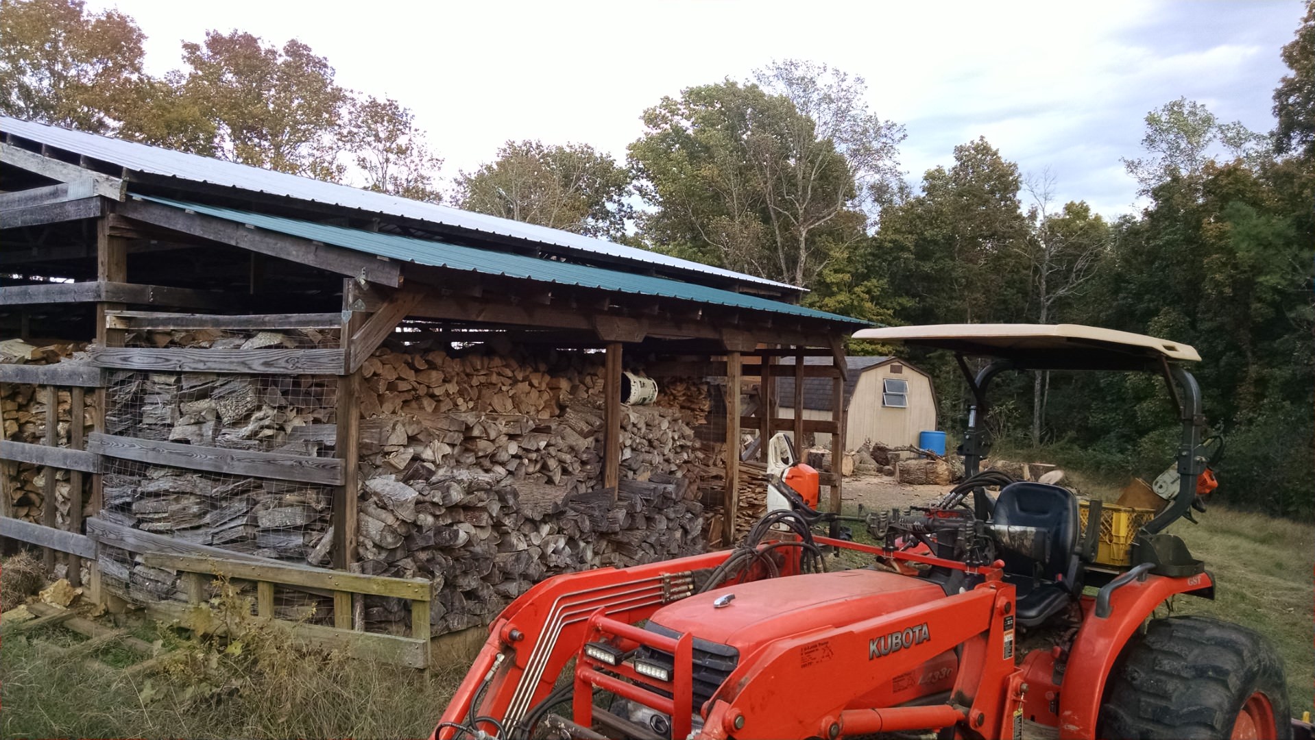 Drying in 4-row stacks