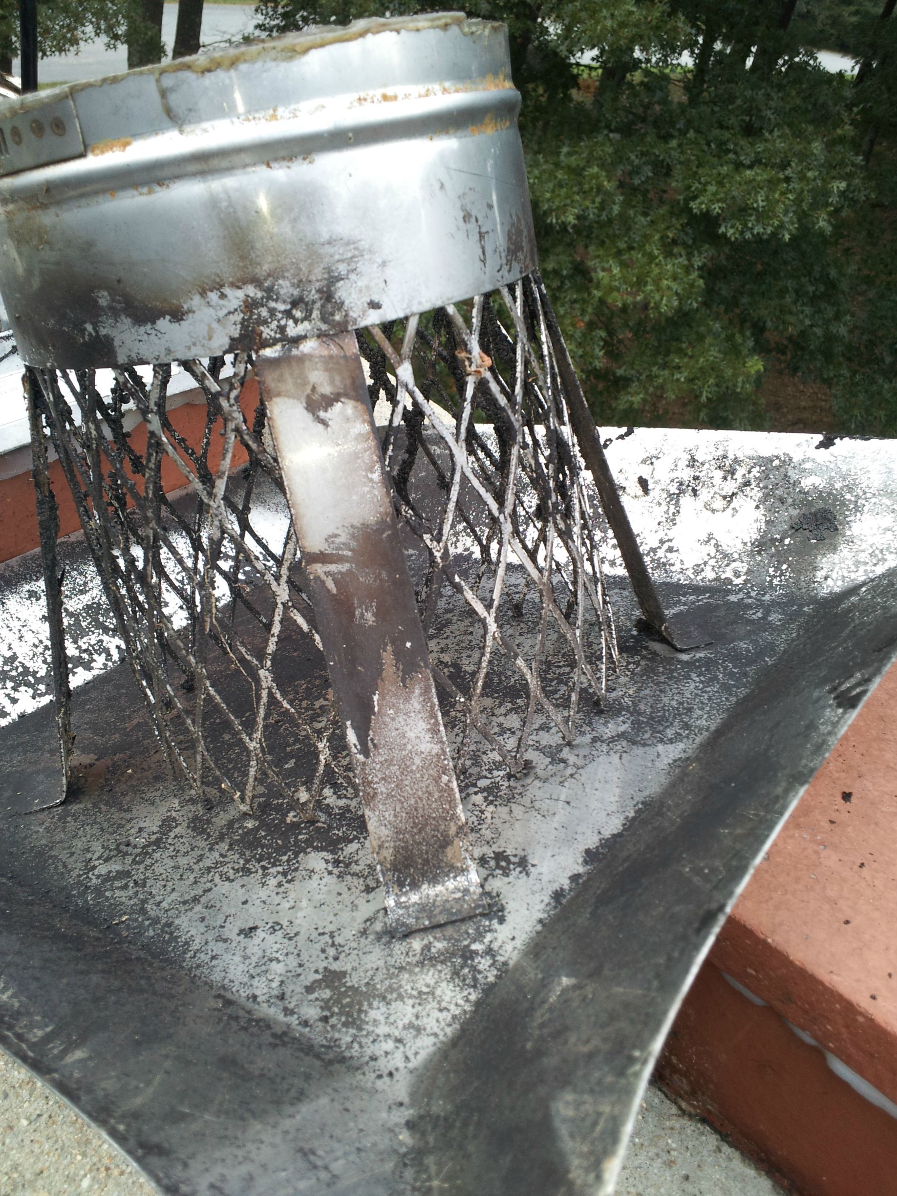Pile of ash during chimney cleaning